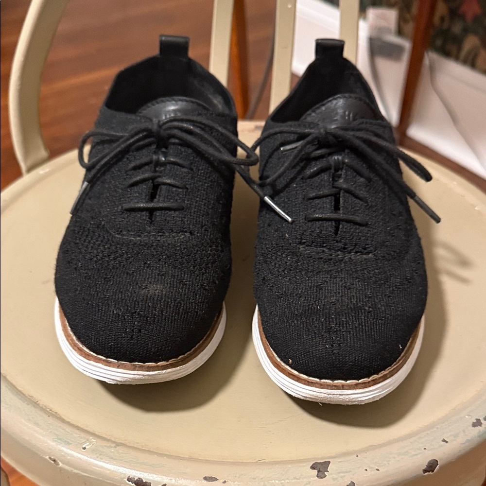 Cole Haan Black Knit Oxfords